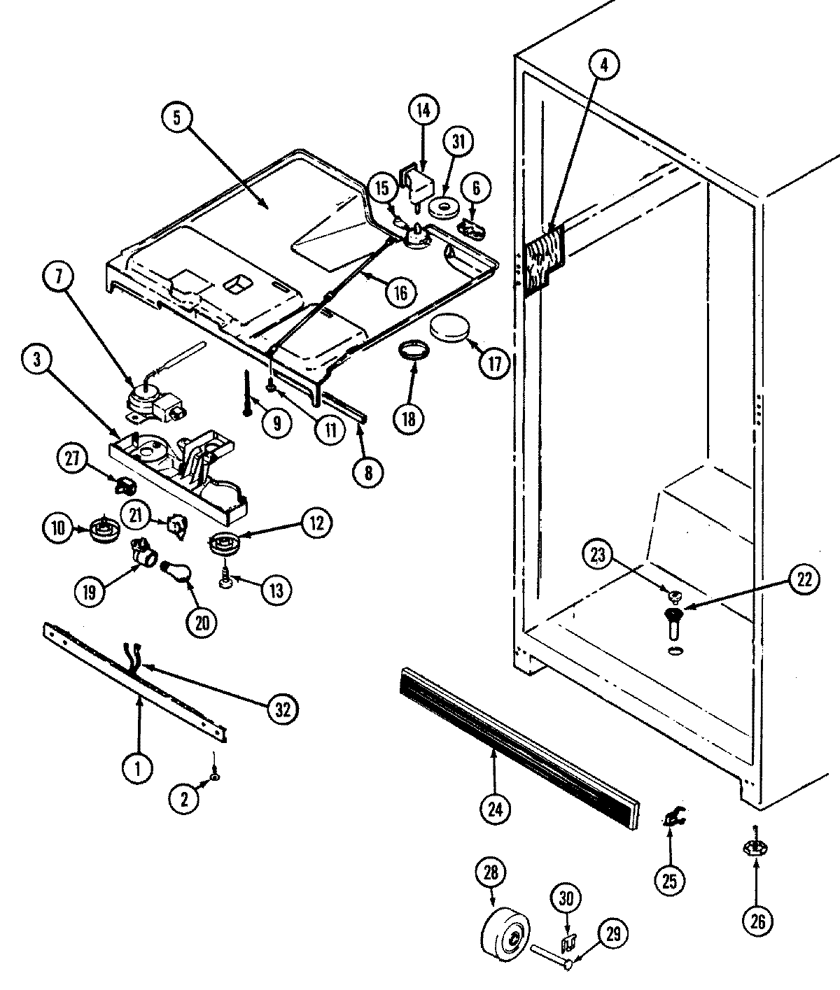 03 - FRESH FOOD COMPARTMENT Diagram and Parts List for RB171PLW  Whirlpool Refrigerator