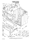 CABINET PARTS Diagram and Parts List for 3XWGD5705SW5  Whirlpool Dryer