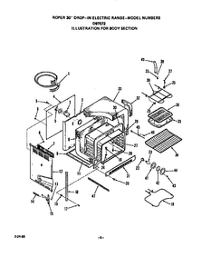 Body Diagram and Parts List for D9757*2  Roper Range