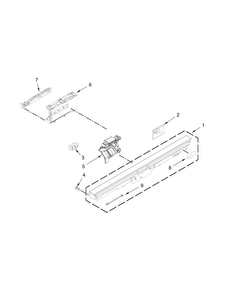 Control Panel And Latch Parts Diagram and Parts List for KUDE20FBWH1  KitchenAid Dishwasher