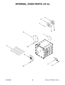 11 - Internal Oven Parts (18 In) Diagram and Parts List for KFGC558JSC07  Whirlpool Range