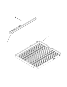 Third Level Rack And Track Parts Diagram and Parts List for KDTE254EBL0  KitchenAid Dishwasher