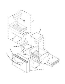 Freezer Door Parts Diagram and Parts List for WRV976FDEM00  Whirlpool Refrigerator
