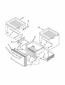 Freezer Door Parts Diagram and Parts List for 59672382410  Kenmore Refrigerator