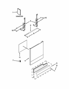 Door And Panel Parts Diagram and Parts List for IUD8100YS4  Whirlpool Dishwasher