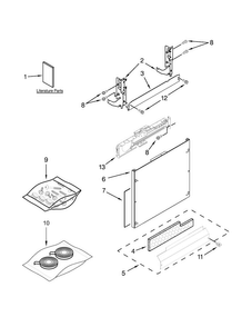 Door And Panel Parts Diagram and Parts List for KDTE304DPA0  KitchenAid Dishwasher