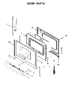 Door parts Diagram and Parts List for WFE320M0JS0  Whirlpool Range