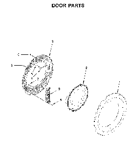 Door parts Diagram and Parts List for WFW560CHW1  Whirlpool Washer