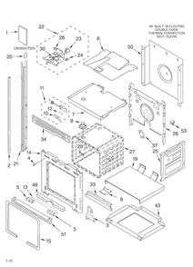 Oven/literature Diagram and Parts List for KEBC208KSS00  KitchenAid Wall Oven
