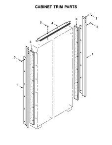 Cabinet Trim Parts Diagram and Parts List for KBSD602ESS01  KitchenAid Refrigerator