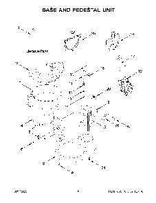 Base And Pedestal Unit Diagram and Parts List for KSM70SKXXCA0  KitchenAid Mixer