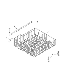 Upper Rack And Track Parts Diagram and Parts List for WDF310PLAD4  Whirlpool Dishwasher