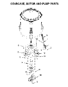 Gearcase, motor and pump parts Diagram and Parts List for 11020362812  Kenmore Washer