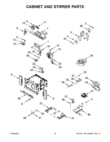06 - Cabinet And Stirrer Parts Diagram and Parts List for KOEC530PWH01  Whirlpool Microwave Oven Combo