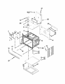 Upper Oven Parts Diagram and Parts List for IBD350DS00  Whirlpool Wall Oven