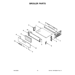 Broiler Parts Diagram and Parts List for WFG320M0MS0  Whirlpool Range