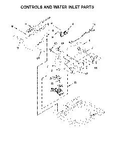 Controls and water inlet parts Diagram and Parts List for 1105142512  Kenmore Washer