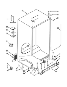 Cabinet Parts Diagram and Parts List for BRS80ARANA02  Whirlpool Refrigerator