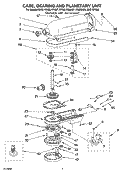 CASE, GEARING AND PLANETARY UNIT Diagram and Parts List for KP50  KitchenAid Mixer