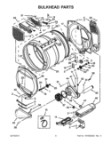 BULKHEAD PARTS Diagram and Parts List for WED5500XW1  Whirlpool Dryer