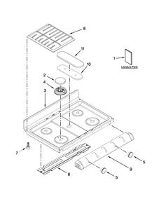 Cooktop Parts Diagram and Parts List for WGG755S0BE01  Whirlpool Range