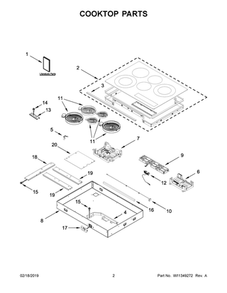 Cooktop Parts Diagram and Parts List for KCES950HBL01  Whirlpool Cooktop