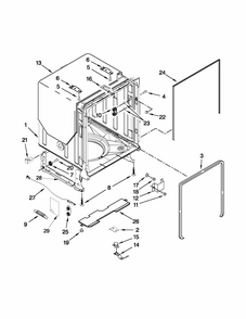 Tub And Frame Parts Diagram and Parts List for 66513263K114  Kenmore Dishwasher