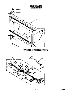 Door Diagram and Parts List for MHE10RX0  Roper Microwave
