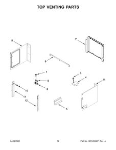 Top Venting Parts Diagram and Parts List for WOC75EC0HS04  Whirlpool Microwave Oven Combo