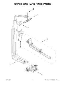 Upper Wash And Rinse Parts Diagram and Parts List for KDTM804KBS3  KitchenAid Dishwasher