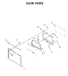 Door parts Diagram and Parts List for YWED7120HC0  Whirlpool Dryer