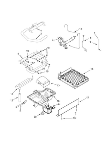 Evaporator, Grid, And Water Parts Diagram and Parts List for KUIX505ESS1  KitchenAid Ice Maker