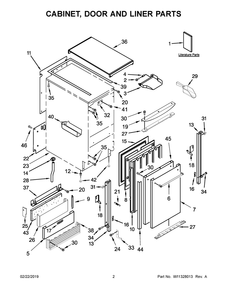 Cabinet, Door And Liner Parts Diagram and Parts List for KUID308HPS00  Whirlpool Ice Maker