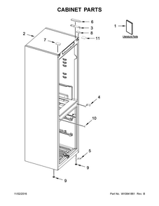 Part Location Diagram of W11677724 Whirlpool PLUG-HINGE