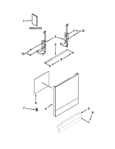 Door And Panel Parts Diagram and Parts List for WDF310PLAT5  Whirlpool Dishwasher