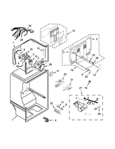 Liner Parts Diagram and Parts List for WRT318FMDW01  Whirlpool Refrigerator