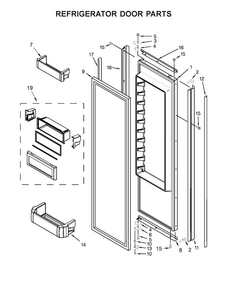 Refrigerator Door Parts Diagram and Parts List for KBSN602EPA01  KitchenAid Refrigerator