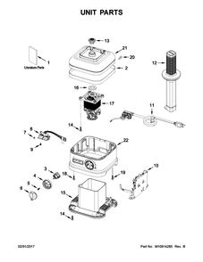 Diagram 2 Diagram and Parts List for W10886807A  KitchenAid Blender