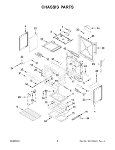 Chassis Parts Diagram and Parts List for WEG515S0LS4  Whirlpool Range