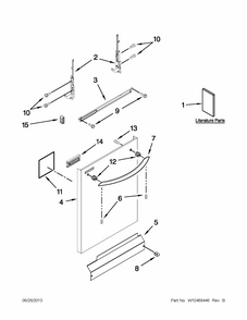 Door And Panel Parts Diagram and Parts List for 66513272K113  Kenmore Dishwasher