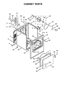 Cabinet Parts Diagram and Parts List for 4KWED4605FW0  Whirlpool Dryer