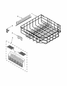Lower Rack Parts Diagram and Parts List for 66513499N412  Kenmore Dishwasher