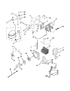 Upper Unit Parts Diagram and Parts List for KBLO36FTX08  KitchenAid Refrigerator