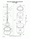 AGITATOR, BASKET AND TUB PARTS Diagram and Parts List for RTW4440VQ2  Roper Washer