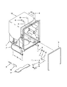 Tub And Frame Parts Diagram and Parts List for WDF530PLYB6  Whirlpool Dishwasher