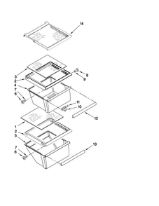 Refrigerator Shelf Parts Diagram and Parts List for 10651113210  Kenmore Refrigerator