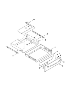 Drawer Parts Diagram and Parts List for KGRS306BSS1  KitchenAid Range