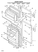 DOOR PARTS Diagram and Parts List for RT14ZKYKZ02  Roper Refrigerator
