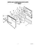 UPPER AND LOWER OVEN DOOR Diagram and Parts List for KEBS246YWH1  KitchenAid Wall Oven