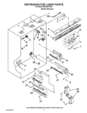 REFRIGERATOR LINER PARTS Diagram and Parts List for KBFO42FTX05  KitchenAid Refrigerator